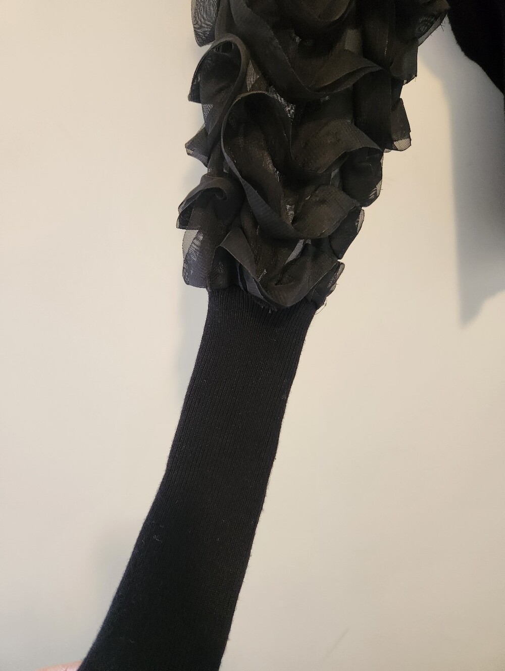 QED London Black Ruffle Sleeve Sweater - Picture 5 of 6